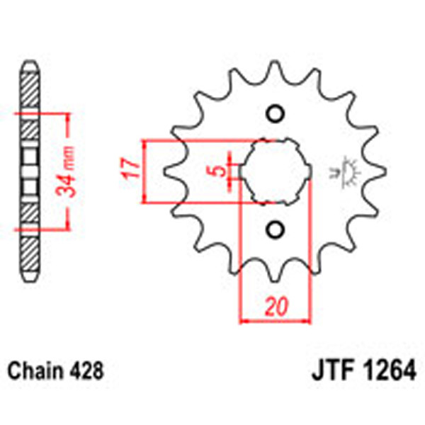 JT JT Gear Box Sprockets G/B 1264-17 (2037)